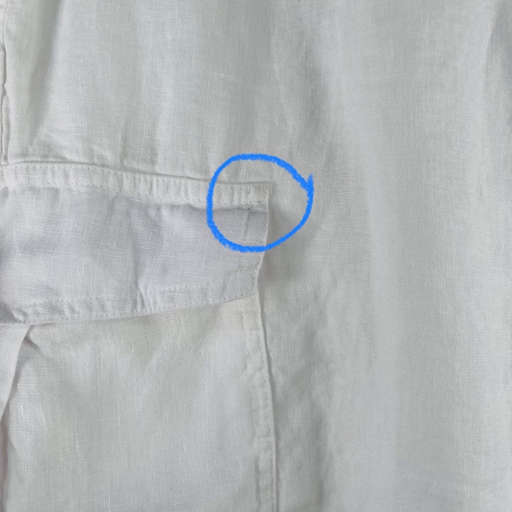 Johnny Was MARIPOSA White Linen Embroidered Cargo Pant Size Large - Picture 2 of 7